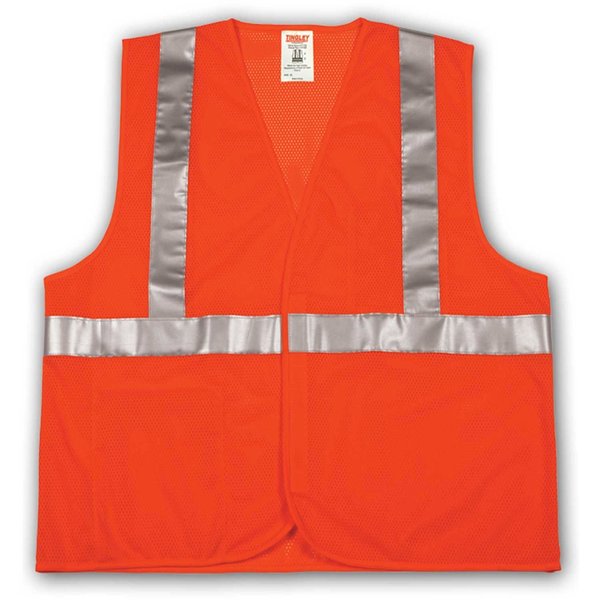 Tingley V70629 Job Sight Class 2 Vest, Fluorescent Orange, Polyester Mesh, 2XL/3XL V70629.2X-3X